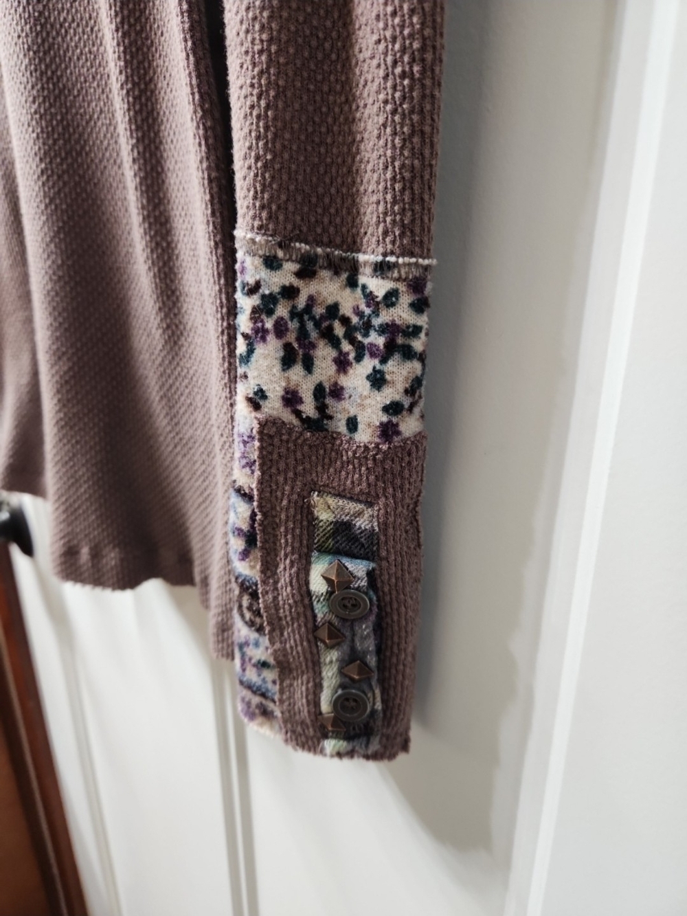 We The Free Mocha Waffle Knit Top - Picture 3 of 4